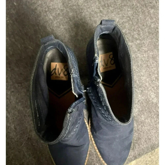 DV8 Dolce Vita Womens Ankle Boot Size 6.5 Blue Zip Block Heel Ladies Western - Picture 6 of 14